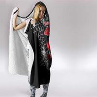 Custom Motocross Dirt Bike Hooded Blanket with Red Rider and Honeycomb Grunge Design - Wonder Print Shop