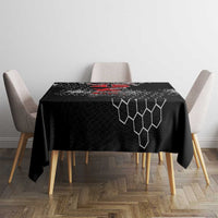Custom Motocross Dirt Bike Tablecloth with Red Rider and Honeycomb Grunge Design - Wonder Print Shop