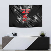 Custom Motocross Dirt Bike Tapestry with Red Rider and Honeycomb Grunge Design - Wonder Print Shop