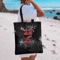 Custom Motocross Dirt Bike Tote Bag with Red Rider and Honeycomb Grunge Design - Wonder Print Shop