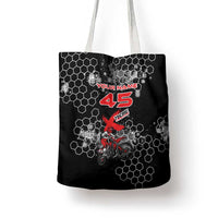 Custom Motocross Dirt Bike Tote Bag with Red Rider and Honeycomb Grunge Design - Wonder Print Shop