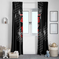 Custom Motocross Dirt Bike Window Curtain with Red Rider and Honeycomb Grunge Design - Wonder Print Shop