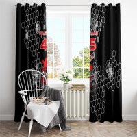 Custom Motocross Dirt Bike Window Curtain with Red Rider and Honeycomb Grunge Design - Wonder Print Shop