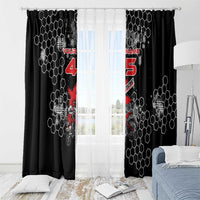 Custom Motocross Dirt Bike Window Curtain with Red Rider and Honeycomb Grunge Design - Wonder Print Shop