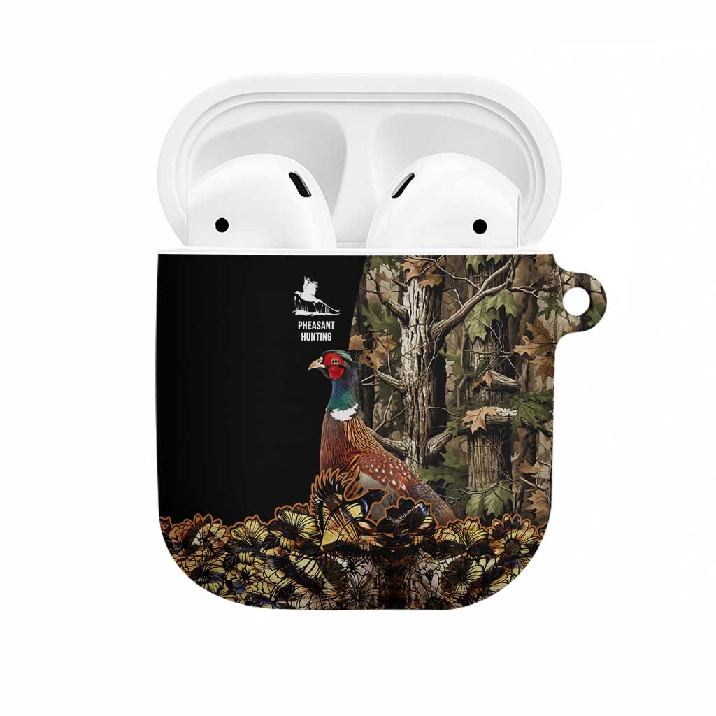 Pheasant Hunting AirPods Case with Woodland Forest Scene and Autumn Foliage Pattern - Wonder Print Shop