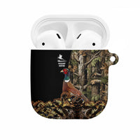 Pheasant Hunting AirPods Case with Woodland Forest Scene and Autumn Foliage Pattern - Wonder Print Shop