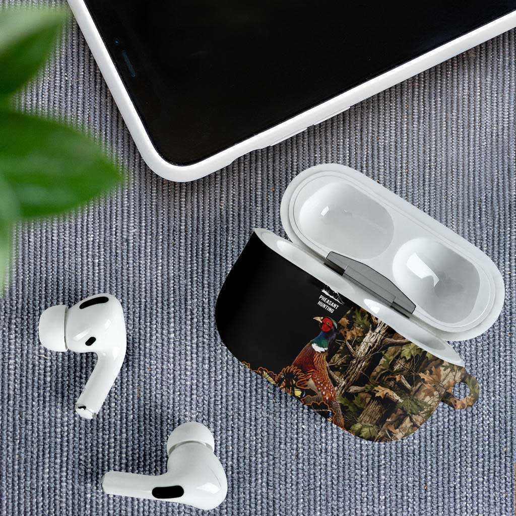 Pheasant Hunting AirPods Case with Woodland Forest Scene and Autumn Foliage Pattern - Wonder Print Shop