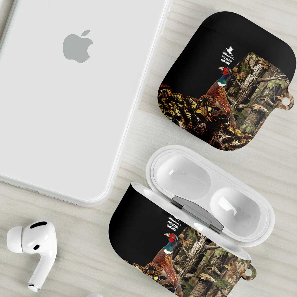 Pheasant Hunting AirPods Case with Woodland Forest Scene and Autumn Foliage Pattern - Wonder Print Shop