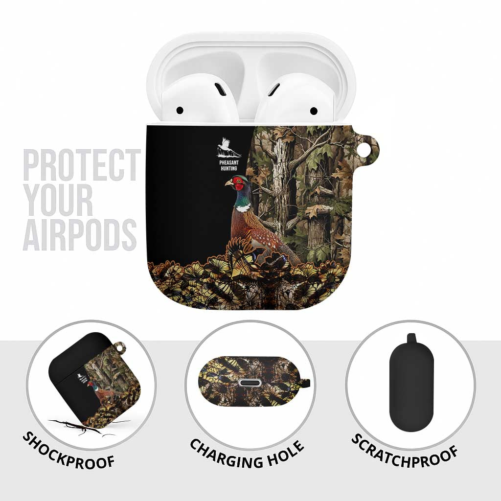 Pheasant Hunting AirPods Case with Woodland Forest Scene and Autumn Foliage Pattern - Wonder Print Shop