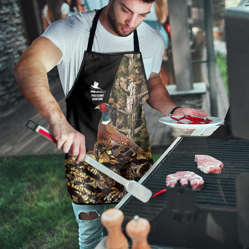 Pheasant Hunting Apron with Woodland Forest Scene and Autumn Foliage Pattern - Wonder Print Shop