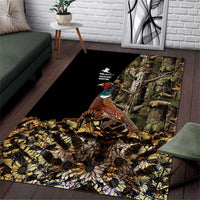 Pheasant Hunting Area Rug with Woodland Forest Scene and Autumn Foliage Pattern - Wonder Print Shop