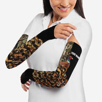Custom Pheasant Hunting Arm Sleeves with Woodland Forest Scene and Autumn Foliage Pattern - Wonder Print Shop