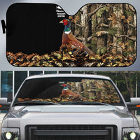 Pheasant Hunting Auto Sun Shade with Woodland Forest Scene and Autumn Foliage Pattern - Wonder Print Shop