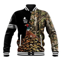 Custom Pheasant Hunting Baseball Jacket with Woodland Forest Scene and Autumn Foliage Pattern - Wonder Print Shop