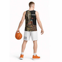 Custom Pheasant Hunting Basketball Jersey with Woodland Forest Scene and Autumn Foliage Pattern - Wonder Print Shop