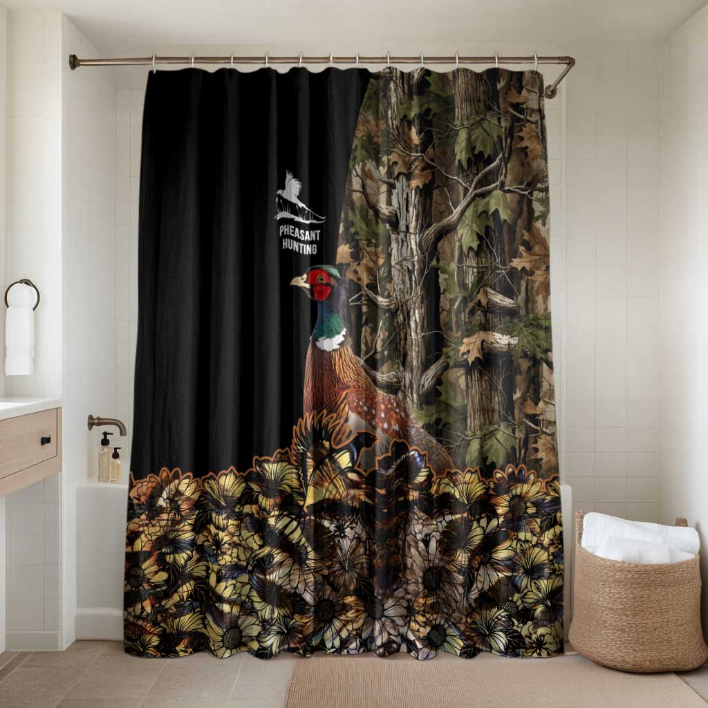 Pheasant Hunting Bathroom Set with Woodland Forest Scene and Autumn Foliage Pattern - Wonder Print Shop