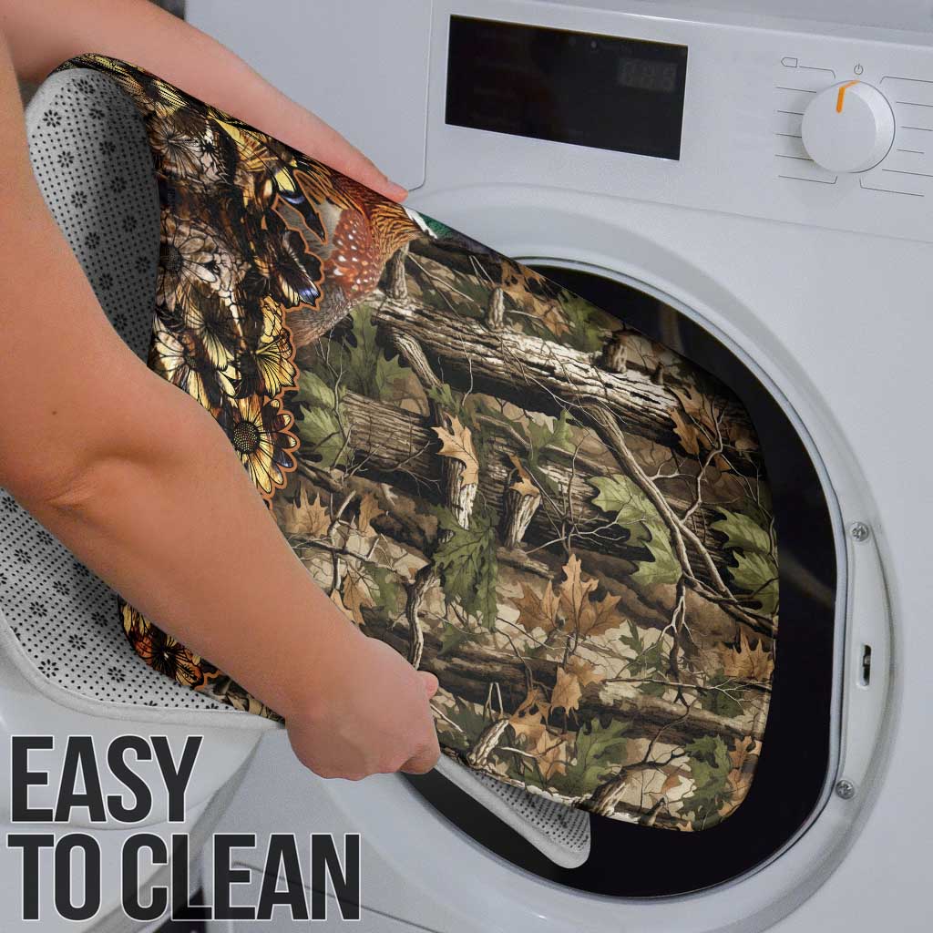 Pheasant Hunting Bathroom Set with Woodland Forest Scene and Autumn Foliage Pattern - Wonder Print Shop