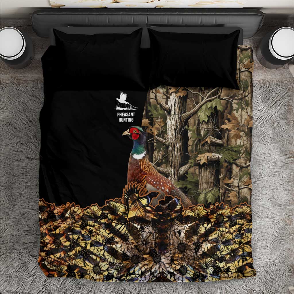 Pheasant Hunting Bedding Set with Woodland Forest Scene and Autumn Foliage Pattern - Wonder Print Shop