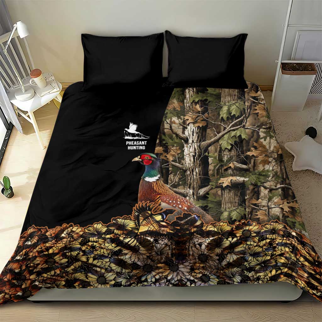 Pheasant Hunting Bedding Set with Woodland Forest Scene and Autumn Foliage Pattern - Wonder Print Shop