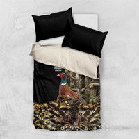 Pheasant Hunting Bedding Set with Woodland Forest Scene and Autumn Foliage Pattern - Wonder Print Shop