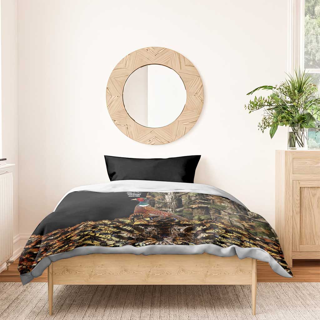 Pheasant Hunting Bedding Set with Woodland Forest Scene and Autumn Foliage Pattern - Wonder Print Shop