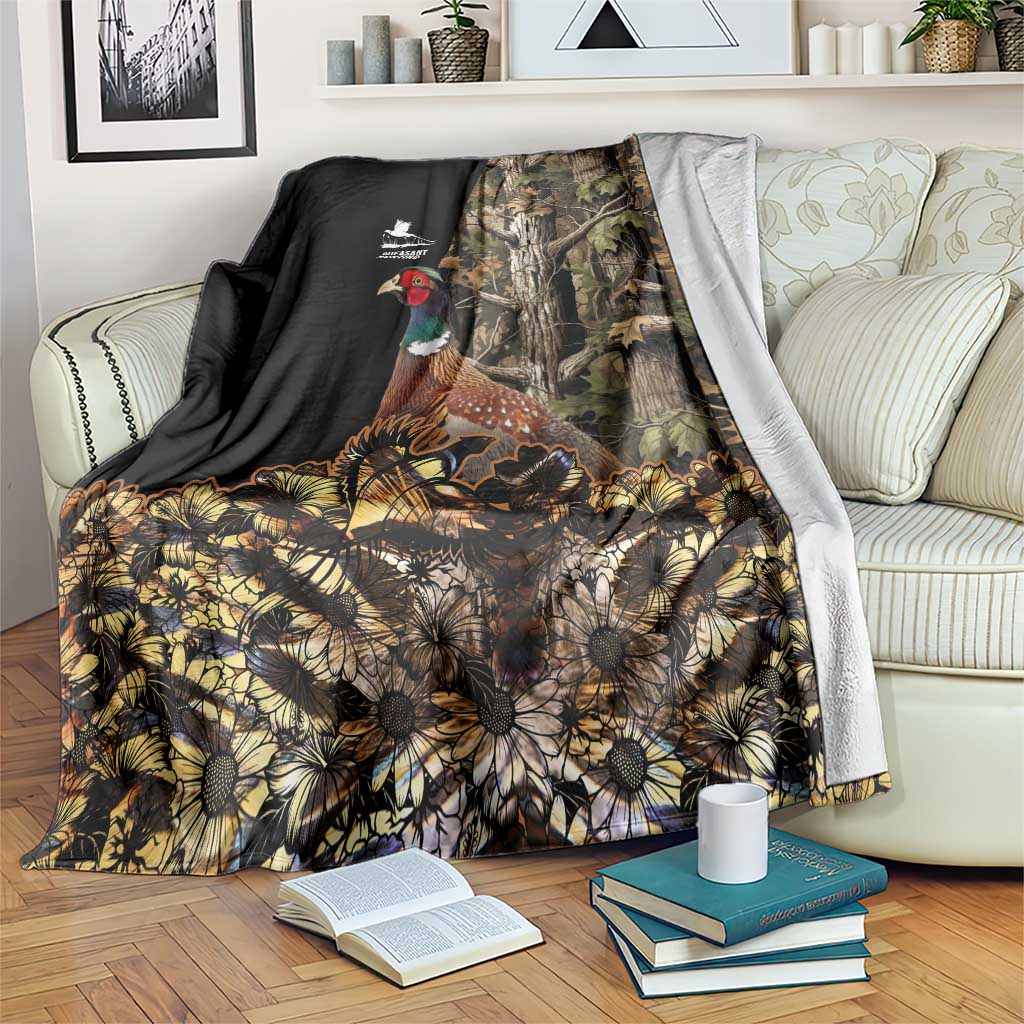 Pheasant Hunting Blanket with Woodland Forest Scene and Autumn Foliage Pattern - Wonder Print Shop