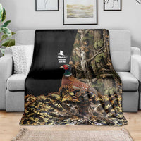 Pheasant Hunting Blanket with Woodland Forest Scene and Autumn Foliage Pattern - Wonder Print Shop
