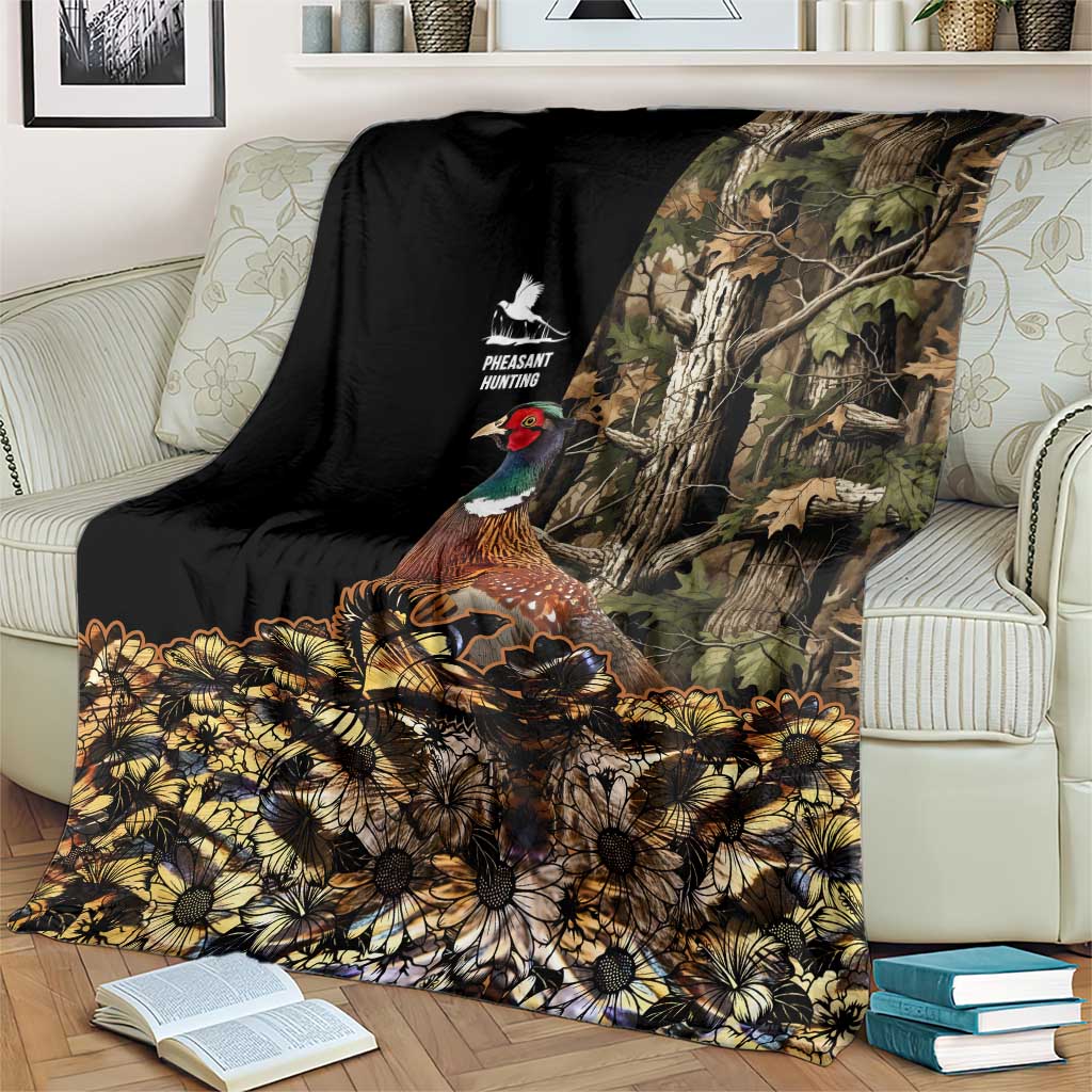 Pheasant Hunting Blanket with Woodland Forest Scene and Autumn Foliage Pattern - Wonder Print Shop