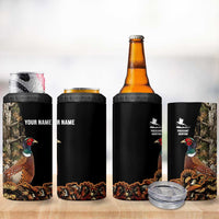 Custom Pheasant Hunting 4 in 1 Can Cooler Tumbler with Woodland Forest Scene and Autumn Foliage Pattern - Wonder Print Shop