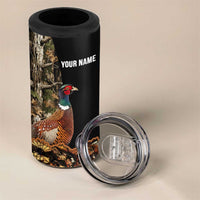 Custom Pheasant Hunting 4 in 1 Can Cooler Tumbler with Woodland Forest Scene and Autumn Foliage Pattern - Wonder Print Shop