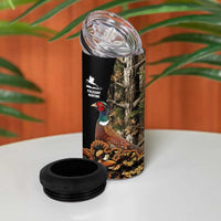 Custom Pheasant Hunting 4 in 1 Can Cooler Tumbler with Woodland Forest Scene and Autumn Foliage Pattern - Wonder Print Shop