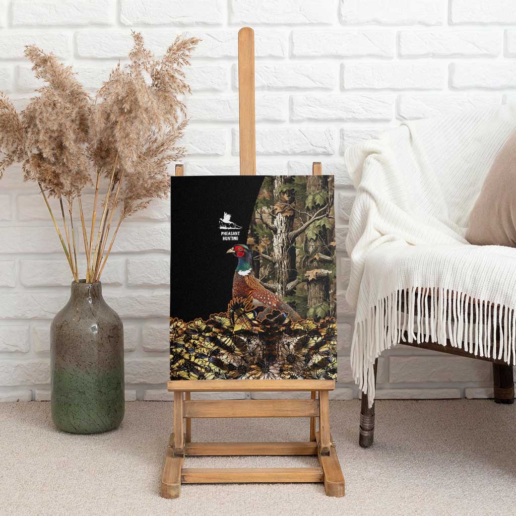 Pheasant Hunting Canvas Wall Art with Woodland Forest Scene and Autumn Foliage Pattern - Wonder Print Shop