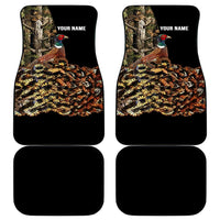 Custom Pheasant Hunting Car Mats with Woodland Forest Scene and Autumn Foliage Pattern - Wonder Print Shop