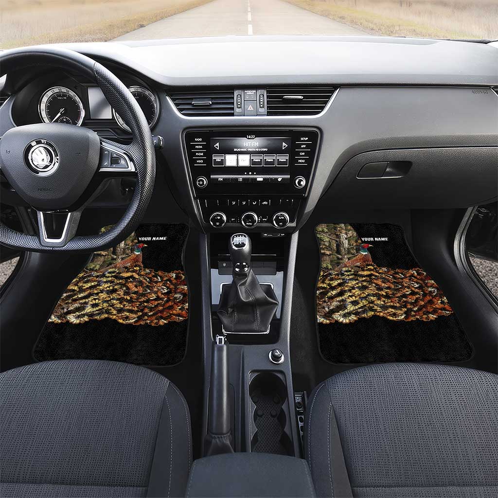 Custom Pheasant Hunting Car Mats with Woodland Forest Scene and Autumn Foliage Pattern - Wonder Print Shop