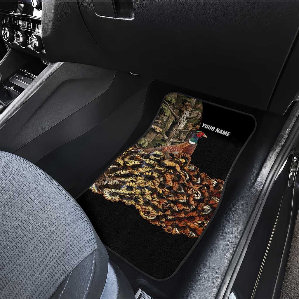 Custom Pheasant Hunting Car Mats with Woodland Forest Scene and Autumn Foliage Pattern - Wonder Print Shop