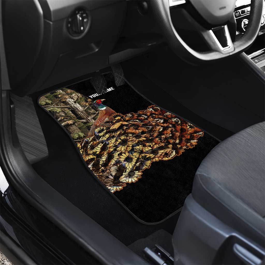 Custom Pheasant Hunting Car Mats with Woodland Forest Scene and Autumn Foliage Pattern - Wonder Print Shop