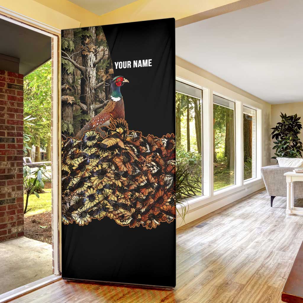 Custom Pheasant Hunting Door Cover with Woodland Forest Scene and Autumn Foliage Pattern - Wonder Print Shop