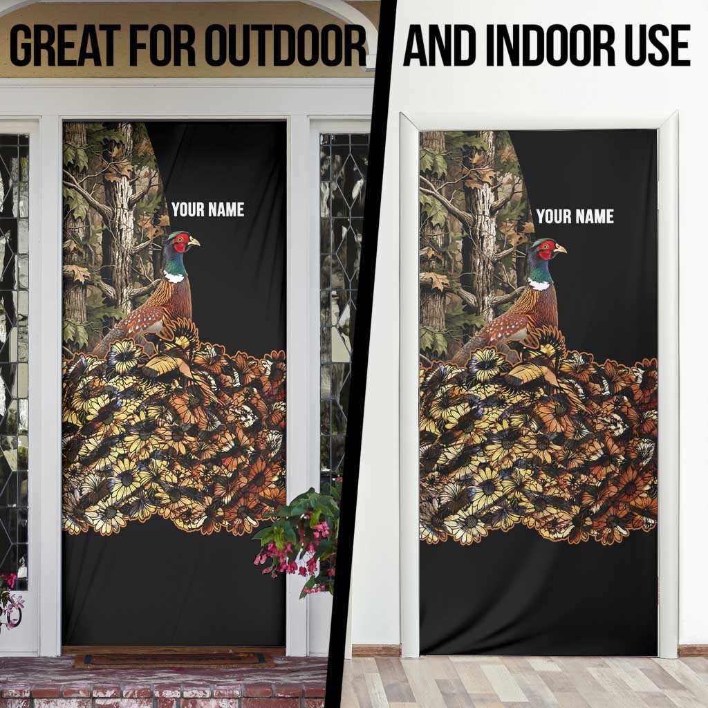 Custom Pheasant Hunting Door Cover with Woodland Forest Scene and Autumn Foliage Pattern - Wonder Print Shop