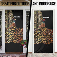 Custom Pheasant Hunting Door Cover with Woodland Forest Scene and Autumn Foliage Pattern - Wonder Print Shop