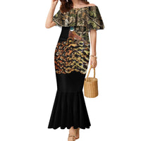 Custom Pheasant Hunting Family Matching Mermaid Dress and Hawaiian Shirt with Woodland Forest Scene and Autumn Foliage Pattern - Wonder Print Shop