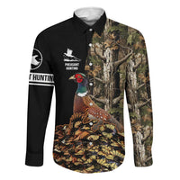 Custom Pheasant Hunting Family Matching Short Sleeve Bodycon Dress and Hawaiian Shirt with Woodland Forest Scene and Autumn Foliage Pattern - Wonder Print Shop