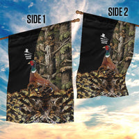 Pheasant Hunting Garden Flag with Woodland Forest Scene and Autumn Foliage Pattern - Wonder Print Shop