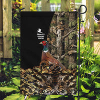 Pheasant Hunting Garden Flag with Woodland Forest Scene and Autumn Foliage Pattern - Wonder Print Shop