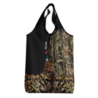 Pheasant Hunting Grocery Bag with Woodland Forest Scene and Autumn Foliage Pattern - Wonder Print Shop