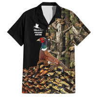 Custom Pheasant Hunting Hawaiian Shirt with Woodland Forest Scene and Autumn Foliage Pattern - Wonder Print Shop