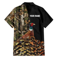 Custom Pheasant Hunting Hawaiian Shirt with Woodland Forest Scene and Autumn Foliage Pattern - Wonder Print Shop