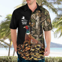 Custom Pheasant Hunting Hawaiian Shirt with Woodland Forest Scene and Autumn Foliage Pattern - Wonder Print Shop