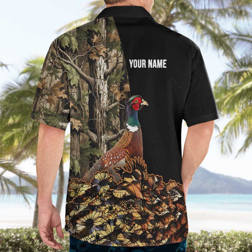 Custom Pheasant Hunting Hawaiian Shirt with Woodland Forest Scene and Autumn Foliage Pattern - Wonder Print Shop