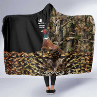 Pheasant Hunting Hooded Blanket with Woodland Forest Scene and Autumn Foliage Pattern - Wonder Print Shop