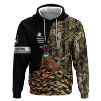 Custom Pheasant Hunting Hoodie with Woodland Forest Scene and Autumn Foliage Pattern - Wonder Print Shop